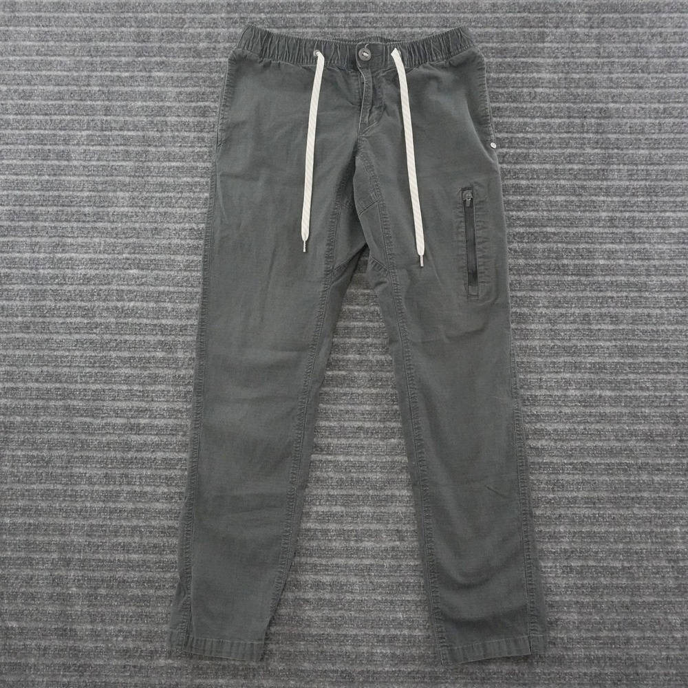 Vuori Cargo Pants Mens Small Gray Ripstop Elastic Waist Jogger Slim Tapered